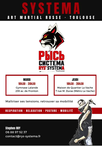 Aperçu du petit flyer A5 RYS' SYSTEMA : horaires et contact